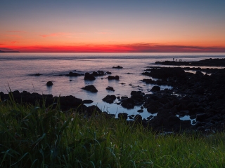 Portrush, Irlanda, amanecer, luz